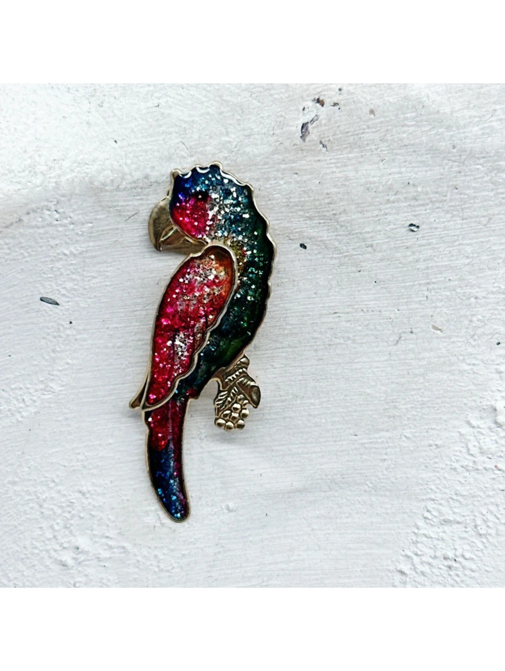 1057mc. Glitter Bird Brooch Vintage